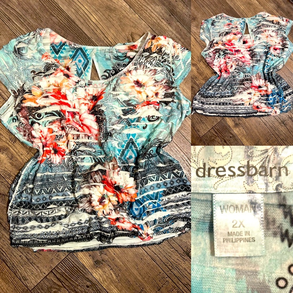 Women’s Pink / Blue Stretchy Blouse